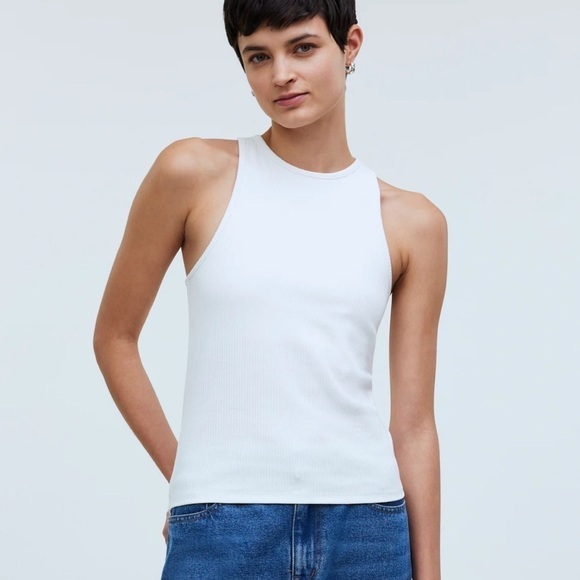 Madewell Highneck Tank With Shelf Bra in Sleekhold - Picture 1 of 6